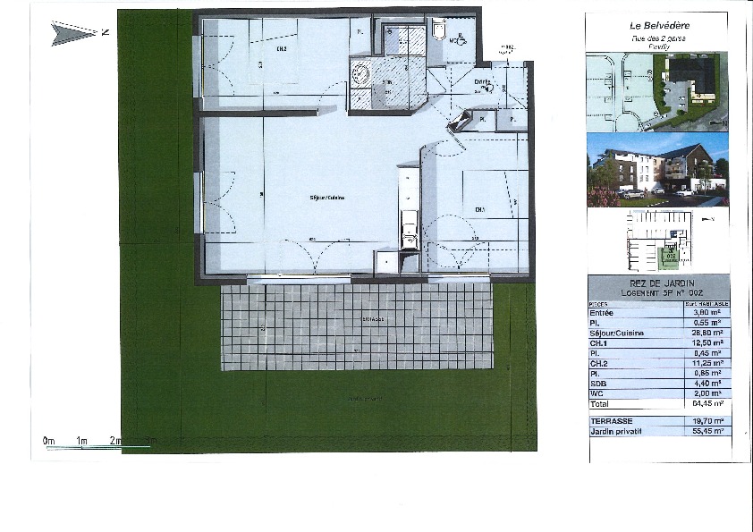 Appartement 3 pièces - 64m² - PAVILLY
