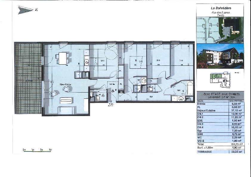 Appartement 5 pièces - 104m² - PAVILLY