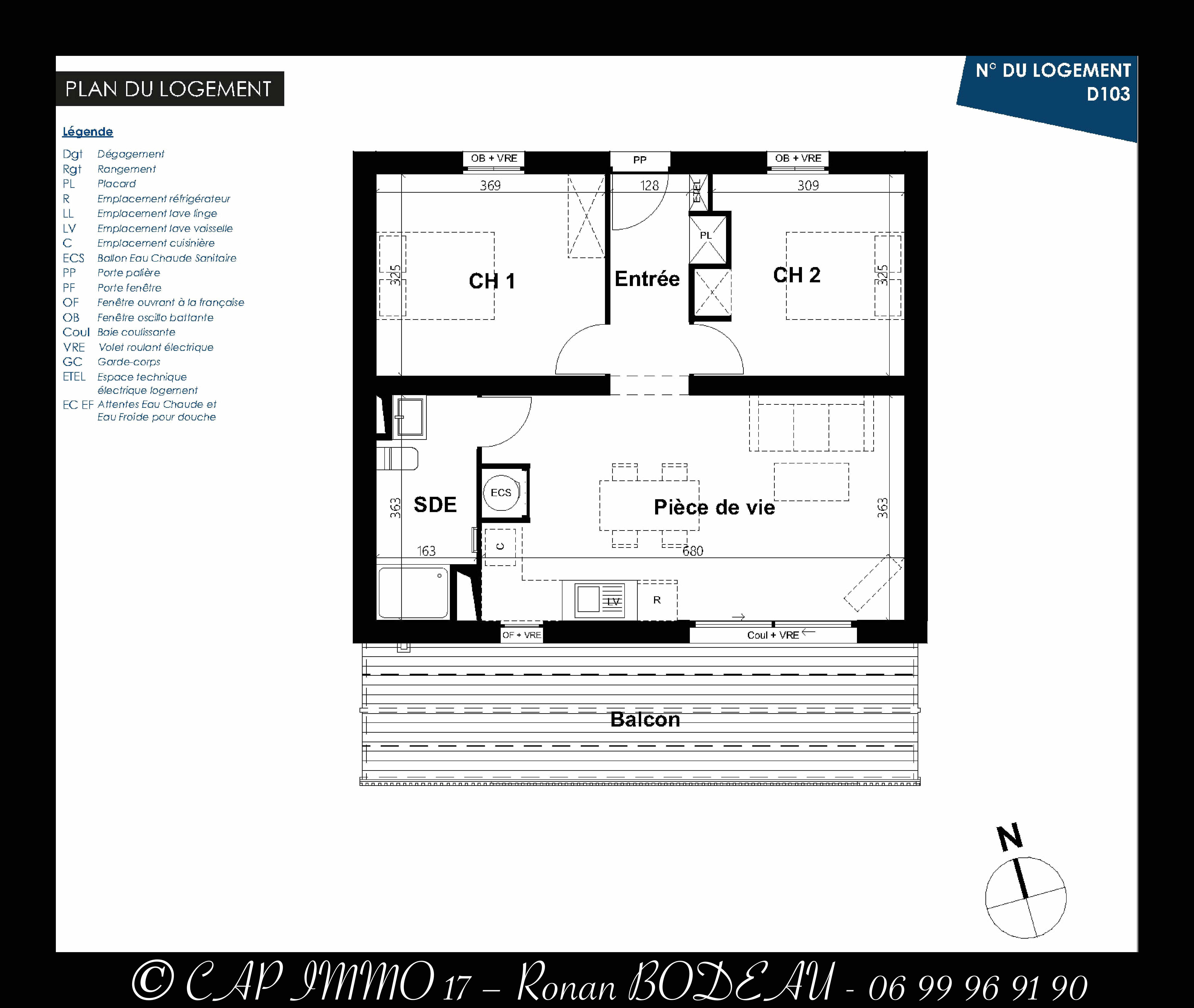 Appartement 3 pièces - 62m² - DOMPIERRE SUR MER