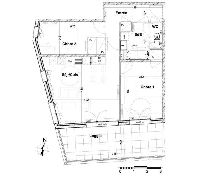 Appartement 3 pièces - 66m² - MONTPELLIER