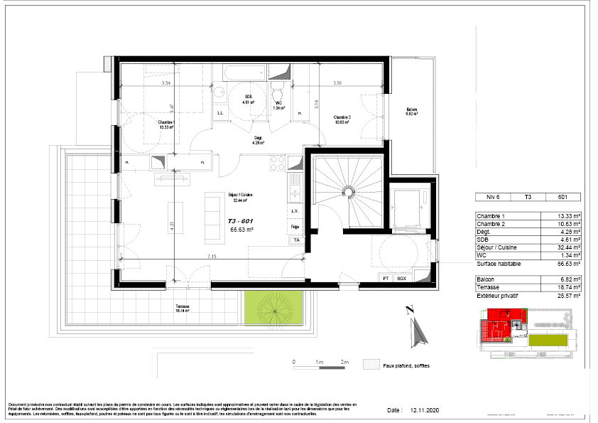 Appartement 3 pièces - 66m² - GRENOBLE