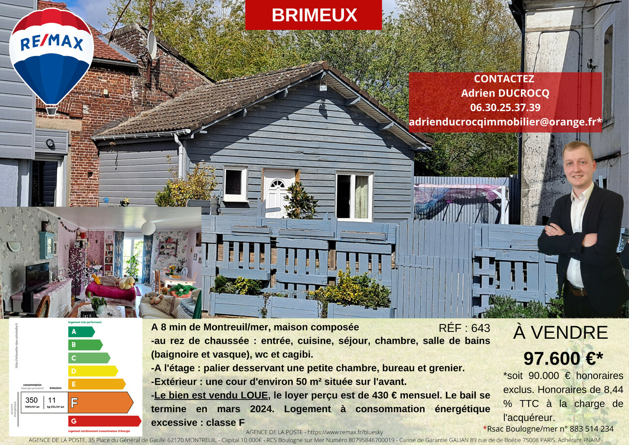 Maison 3 pièces - 81m² - BRIMEUX