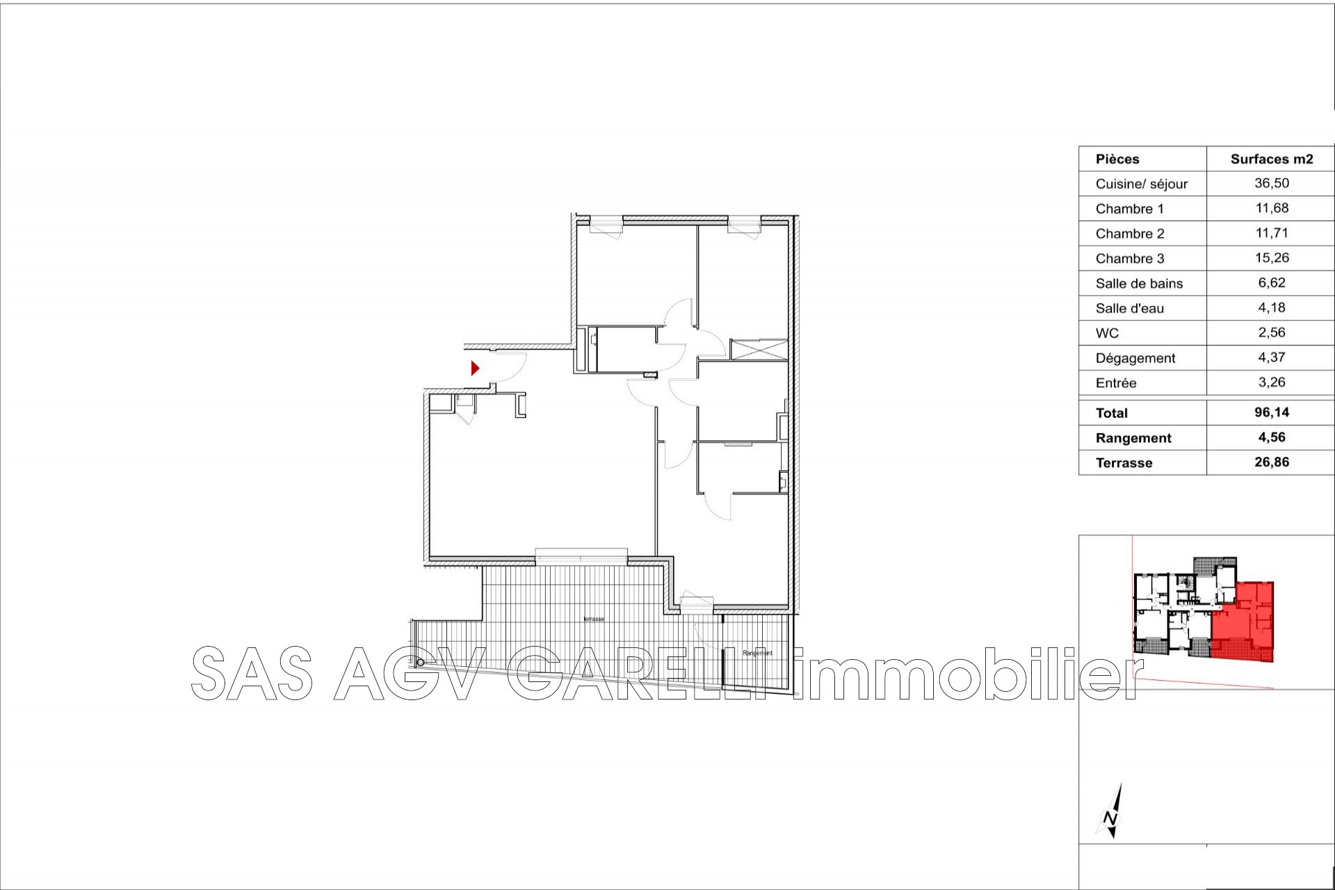 Appartement 4 pièces - 96m² - HYERES