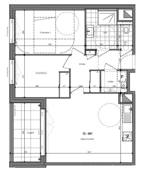 Appartement 3 pièces - 62m² - LE RHEU