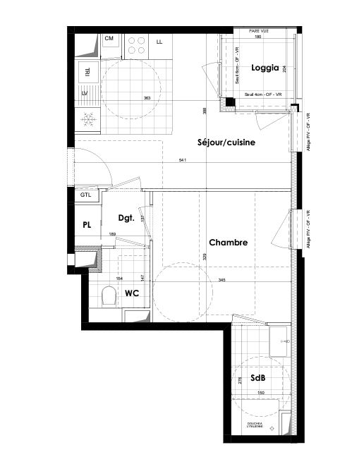 Appartement 2 pièces - 37m² - RENNES