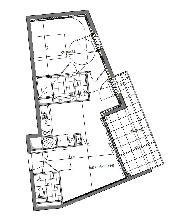 Appartement 2 pièces - 41m² - RENNES