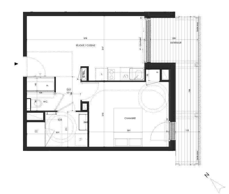 Appartement 2 pièces - 39m² - ST MALO