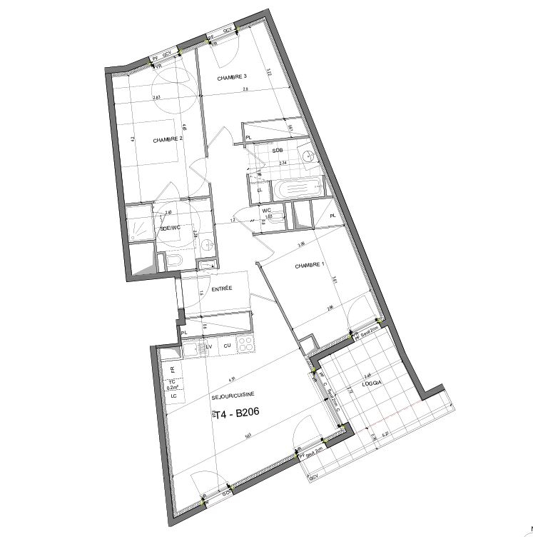 Appartement 4 pièces - 79m² - RENNES