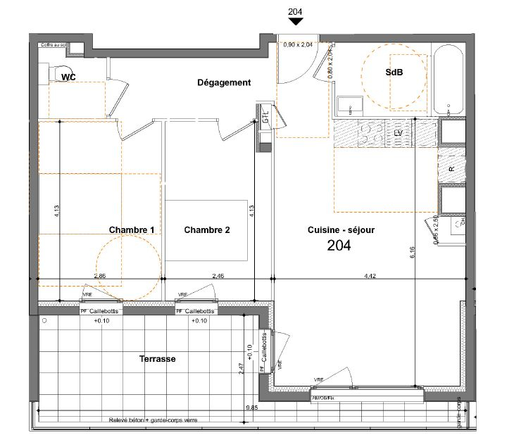 Appartement 3 pièces - 62m² - ST JACQUES DE LA LANDE