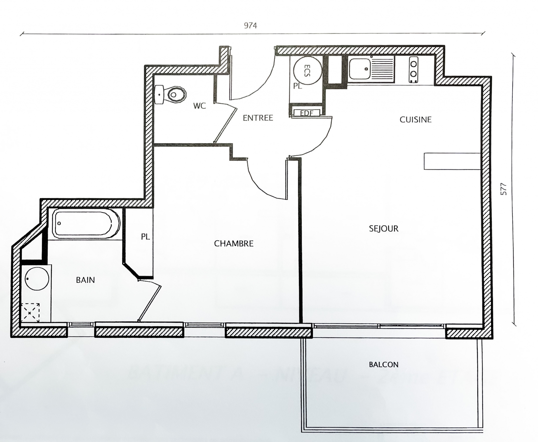 Appartement 2 pièces - 43m² - BORDEAUX BORDEAUX