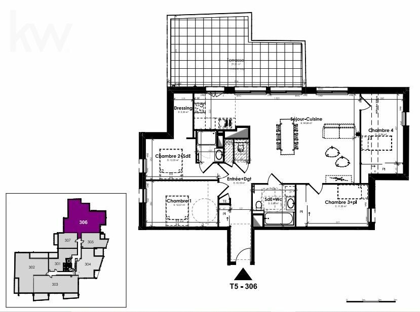 Appartement 5 pièces - 114m²