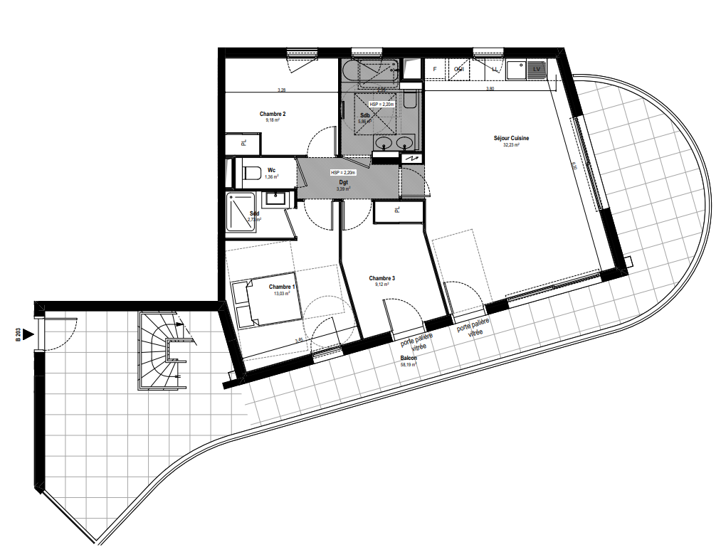 Appartement 4 pièces - 77m² - VILLENEUVE LOUBET