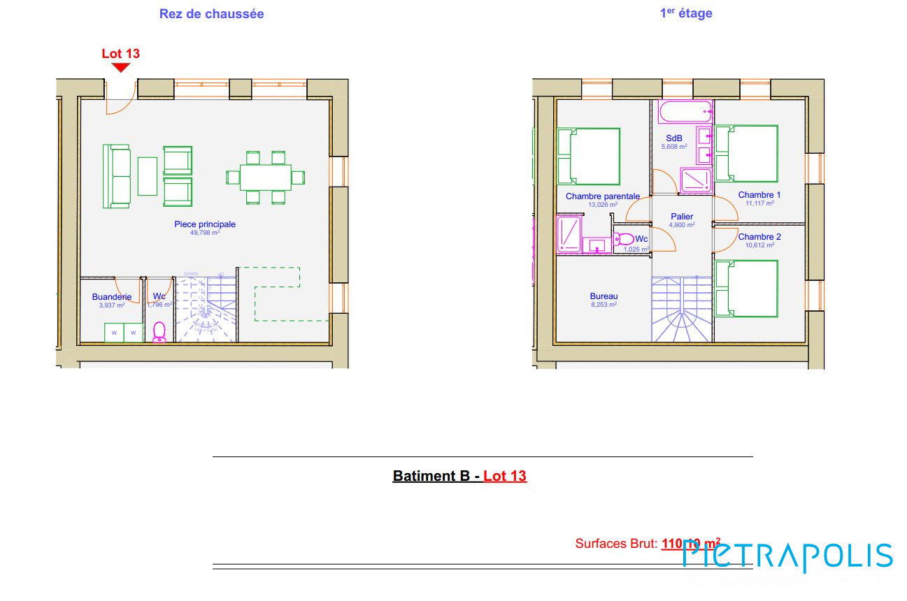Maison 6 pièces - 122m² - CHATILLON SUR CHALARONNE