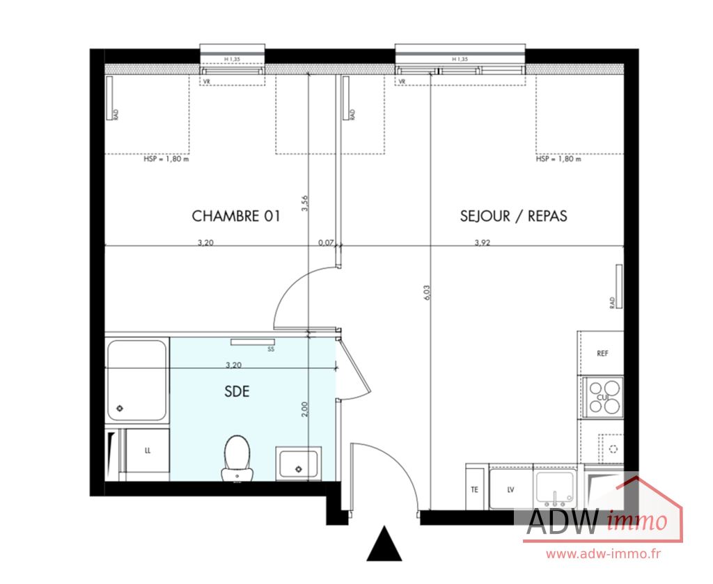 Appartement 2 pièces - 40m² - BOIS LE ROI