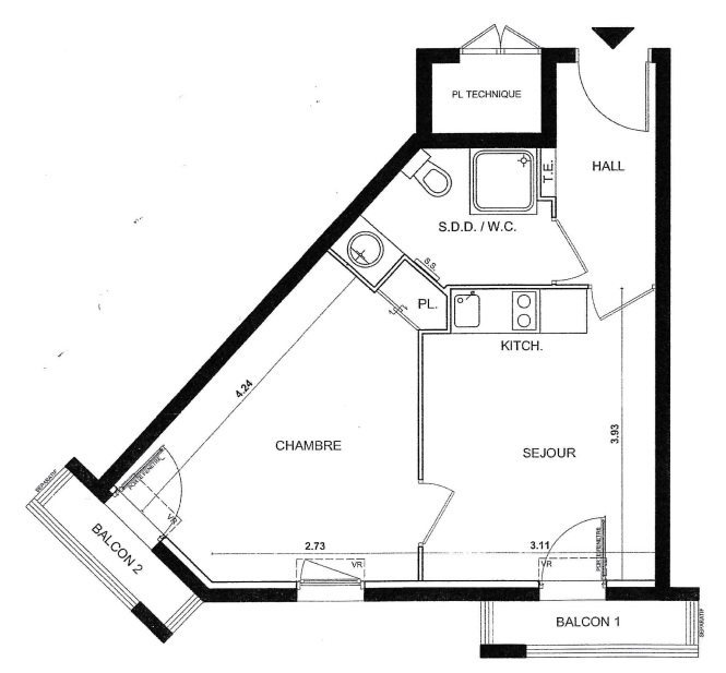Appartement 2 pièces - 32m² - NICE