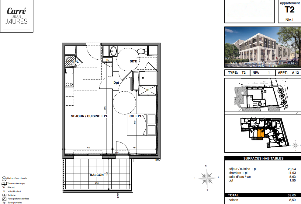 Appartement 2 pièces - 39m² - NIMES