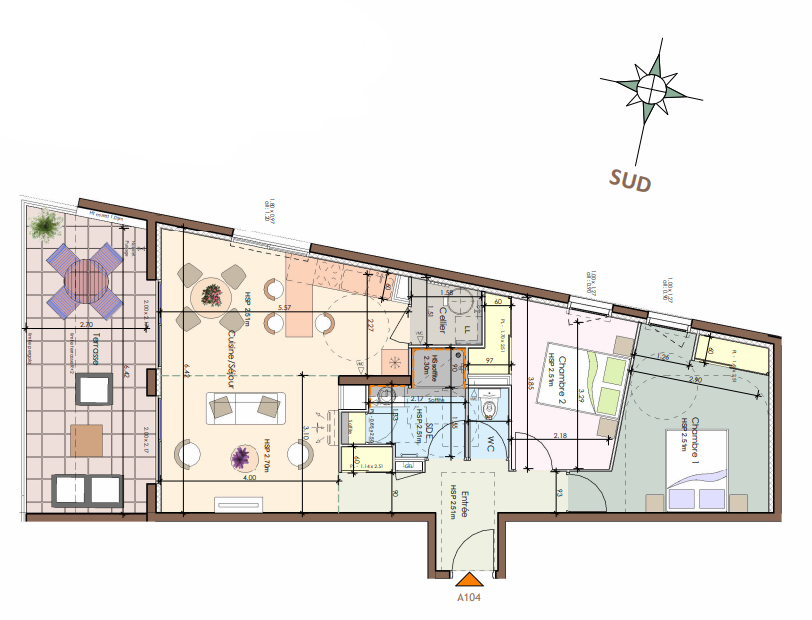 Appartement 3 pièces - 68m² - NIMES