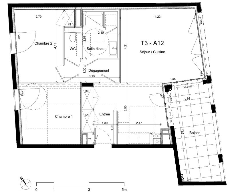 Appartement 3 pièces - 68m² - RENNES RENNES