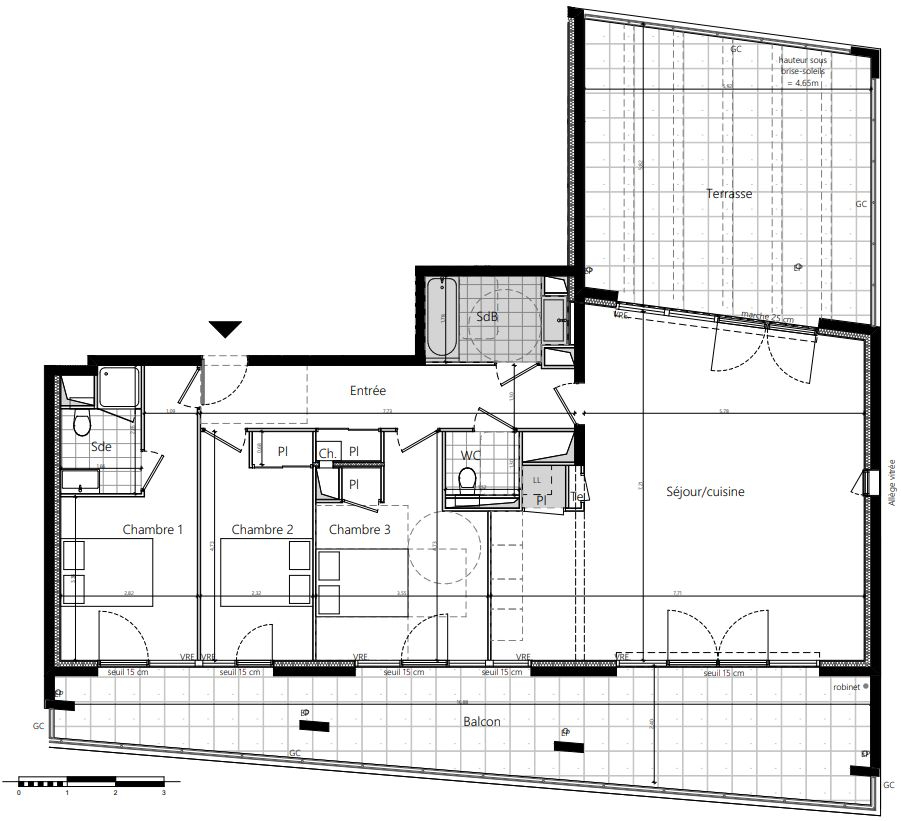 Appartement 4 pièces - 105m² - RENNES