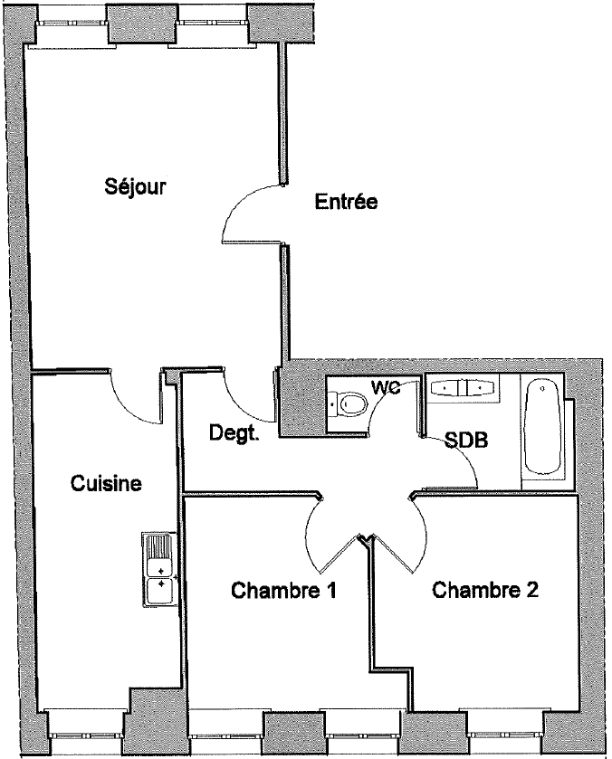 Appartement 3 pièces - 66m² - ABBEVILLE