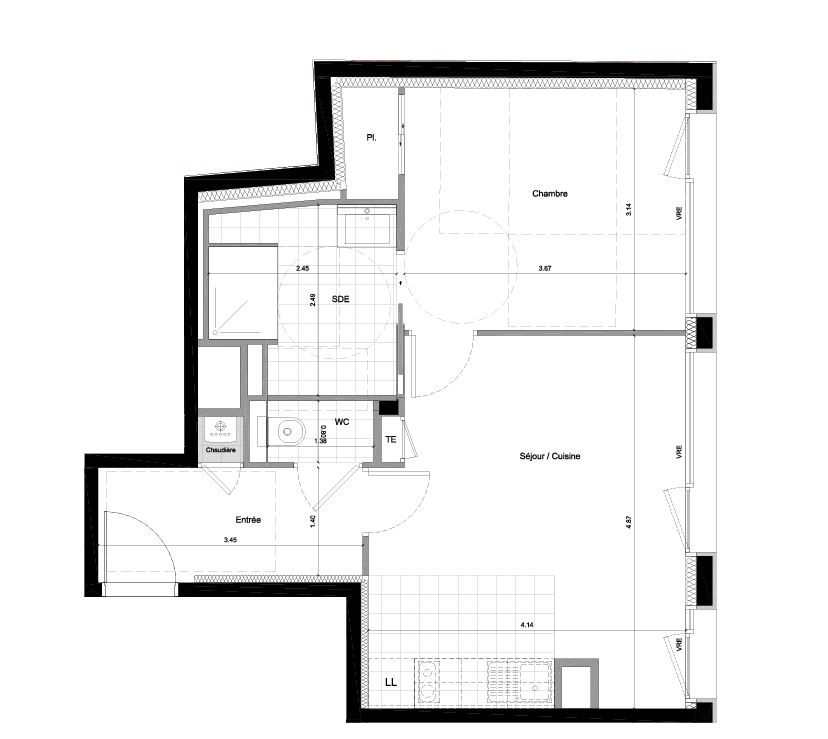Appartement 2 pièces - 43m² - RENNES