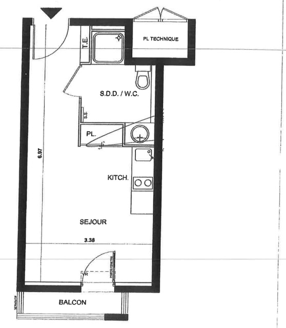Appartement 1 pièce - 22m² - NICE