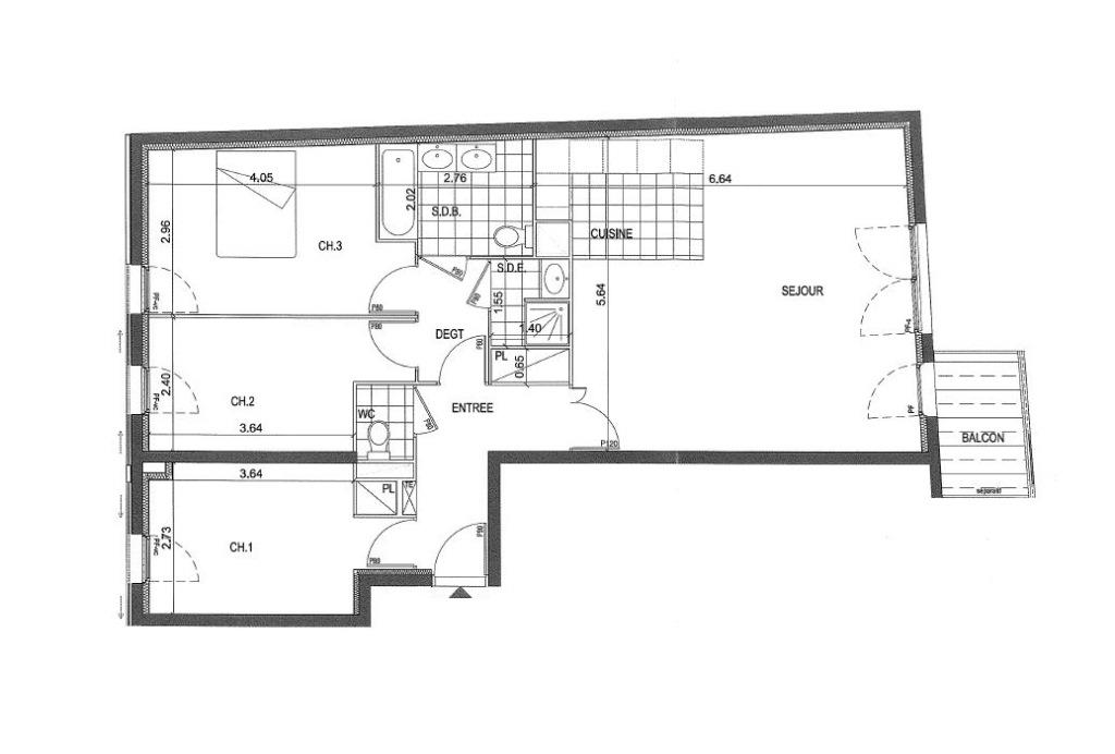 Appartement a louer bourg-la-reine - 4 pièce(s) - 89 m2 - Surfyn