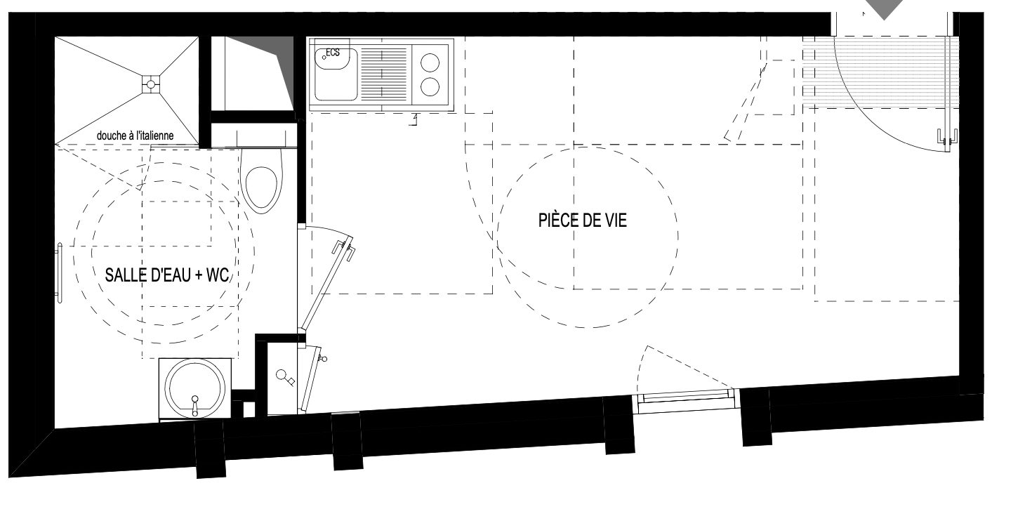 Appartement 1 pièce - 21m² - RENNES