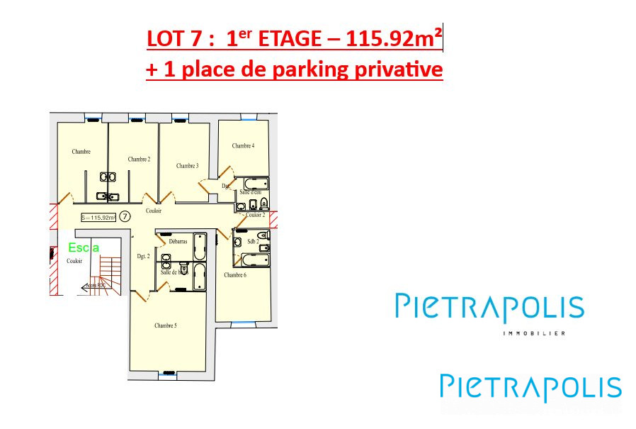 Appartement 6 pièces - 116m² - CONFRANCON