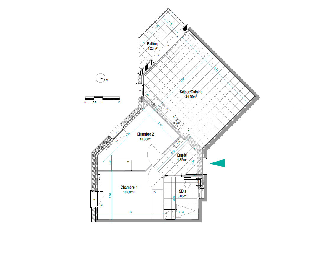 Appartement 3 pièces - 55m² - BURES SUR YVETTE