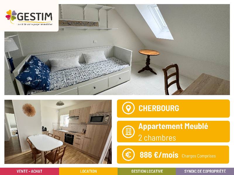 Appartement 3 pièces - 53m² - CHERBOURG-EN-COTENTIN