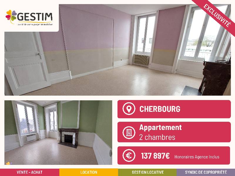 Appartement 4 pièces - 53m² - CHERBOURG-EN-COTENTIN