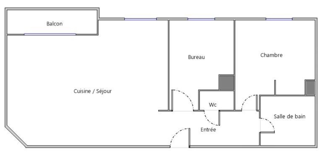 Appartement a louer cergy - 3 pièce(s) - 50 m2 - Surfyn