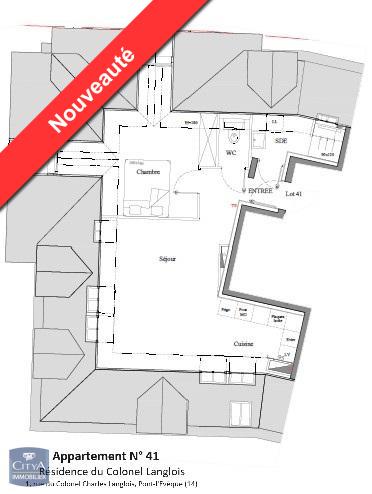Appartement 2 pièces - 57m² - PONT L EVEQUE