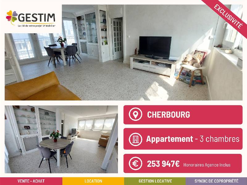 Appartement 4 pièces - 78m² - CHERBOURG-EN-COTENTIN