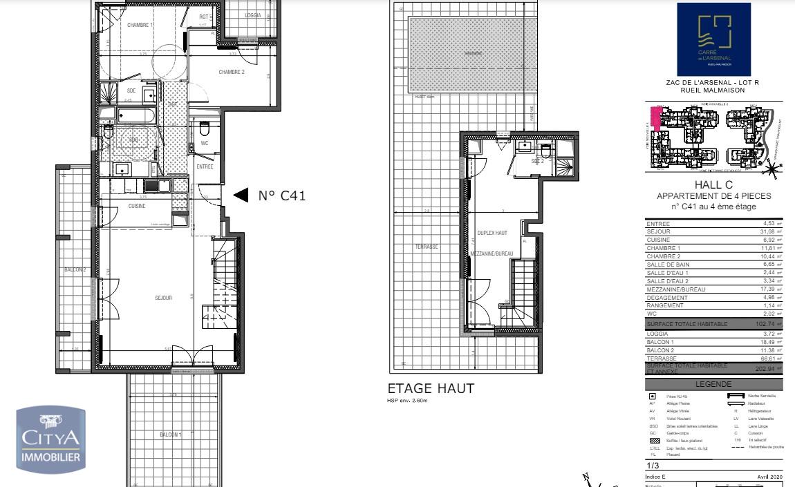 Appartement 4 pièces - 102m² - RUEIL MALMAISON