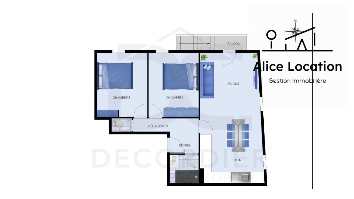 Appartement 3 pièces - 54m² - PUBLIER