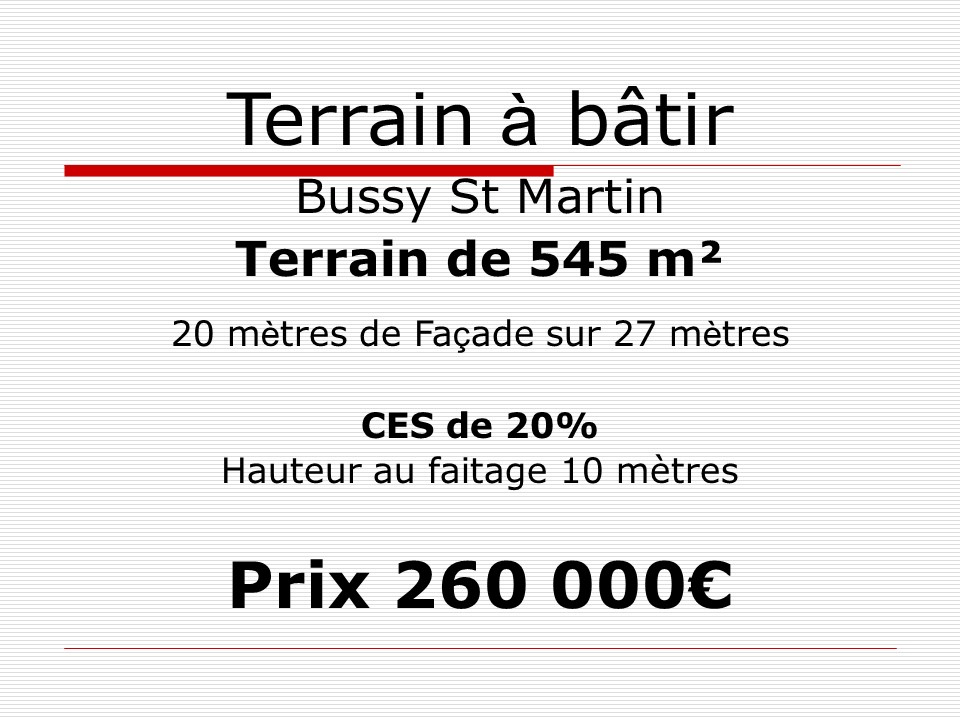 Terrain  - 545m² - BUSSY ST MARTIN