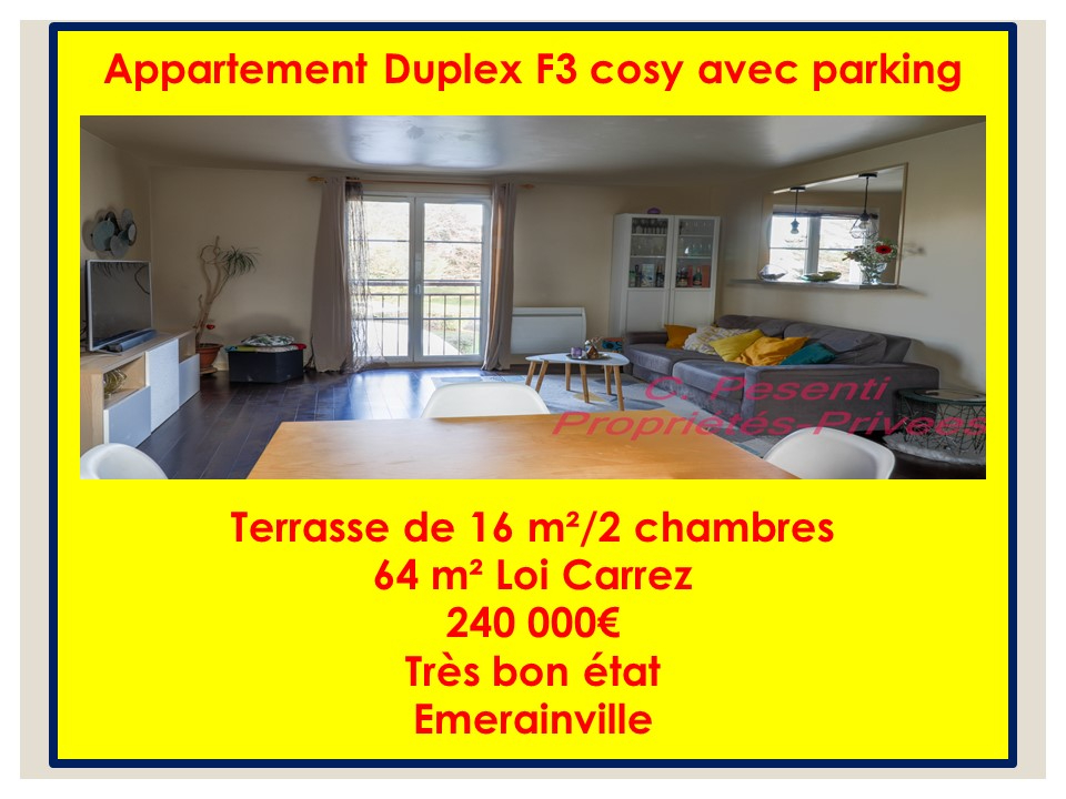 Appartement 3 pièces - 64m² - LE PAVE DE PONTAULT