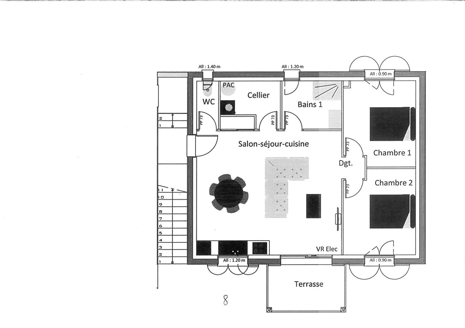 Appartement 3 pièces - 63m² - CHORGES