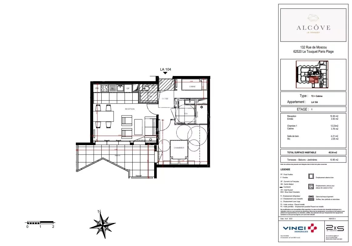 Appartement 2 pièces - 45m² - LE TOUQUET PARIS PLAGE