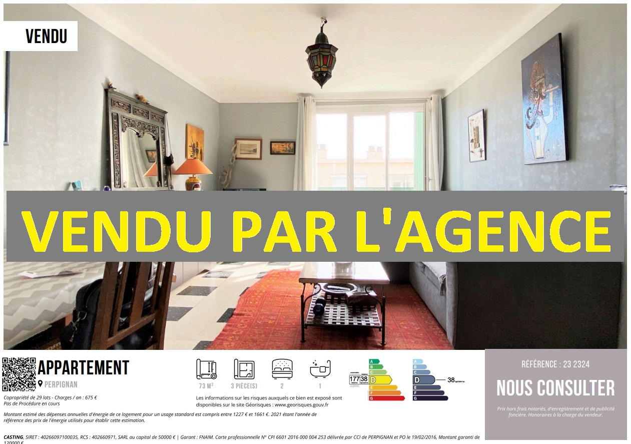 Appartement 3 pièces - 73m² - PERPIGNAN