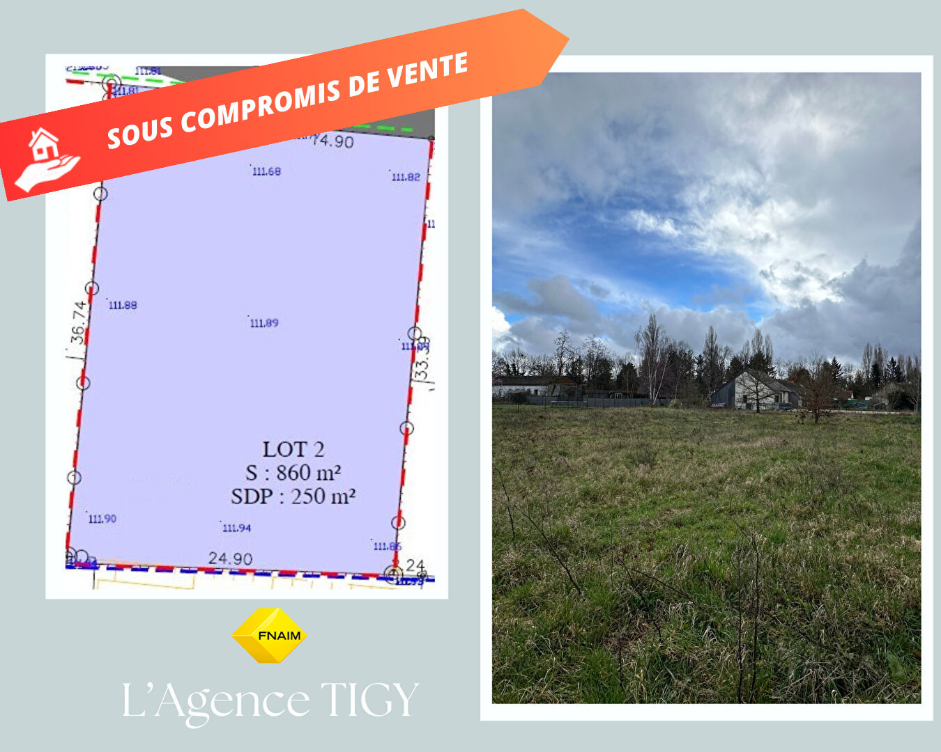 Terrain  - 860m²