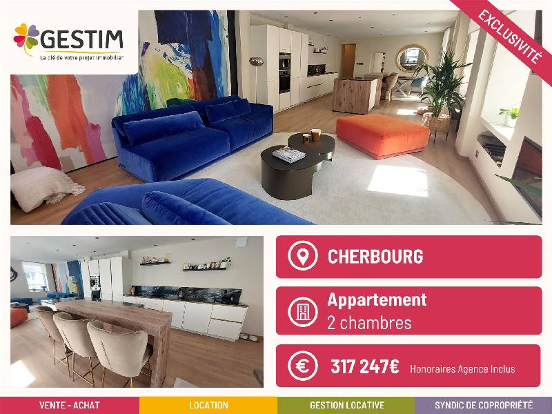 Appartement 3 pièces - 93m² - CHERBOURG-EN-COTENTIN