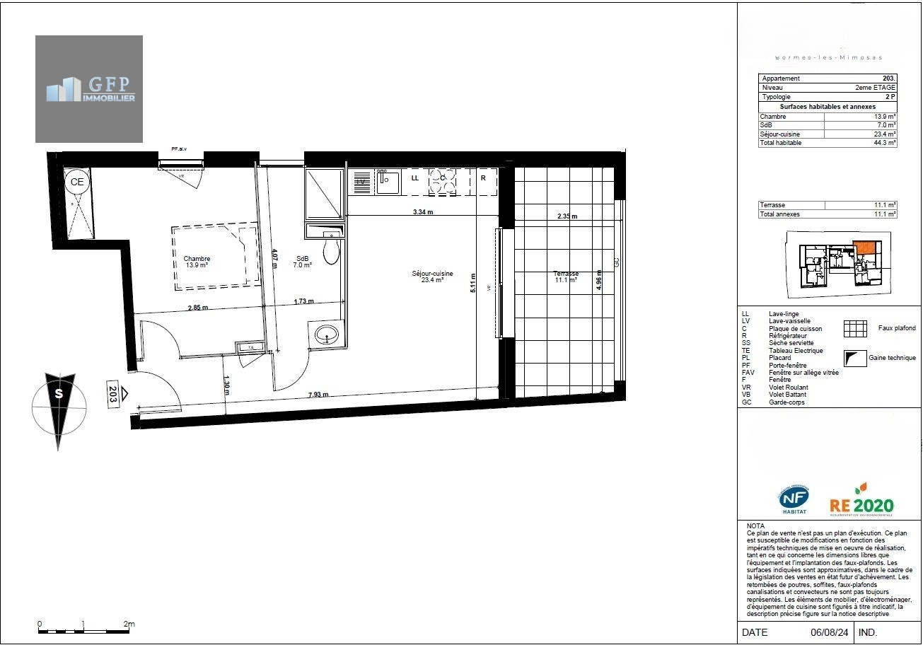 Appartement 2 pièces - 44m² - BORMES LES MIMOSAS