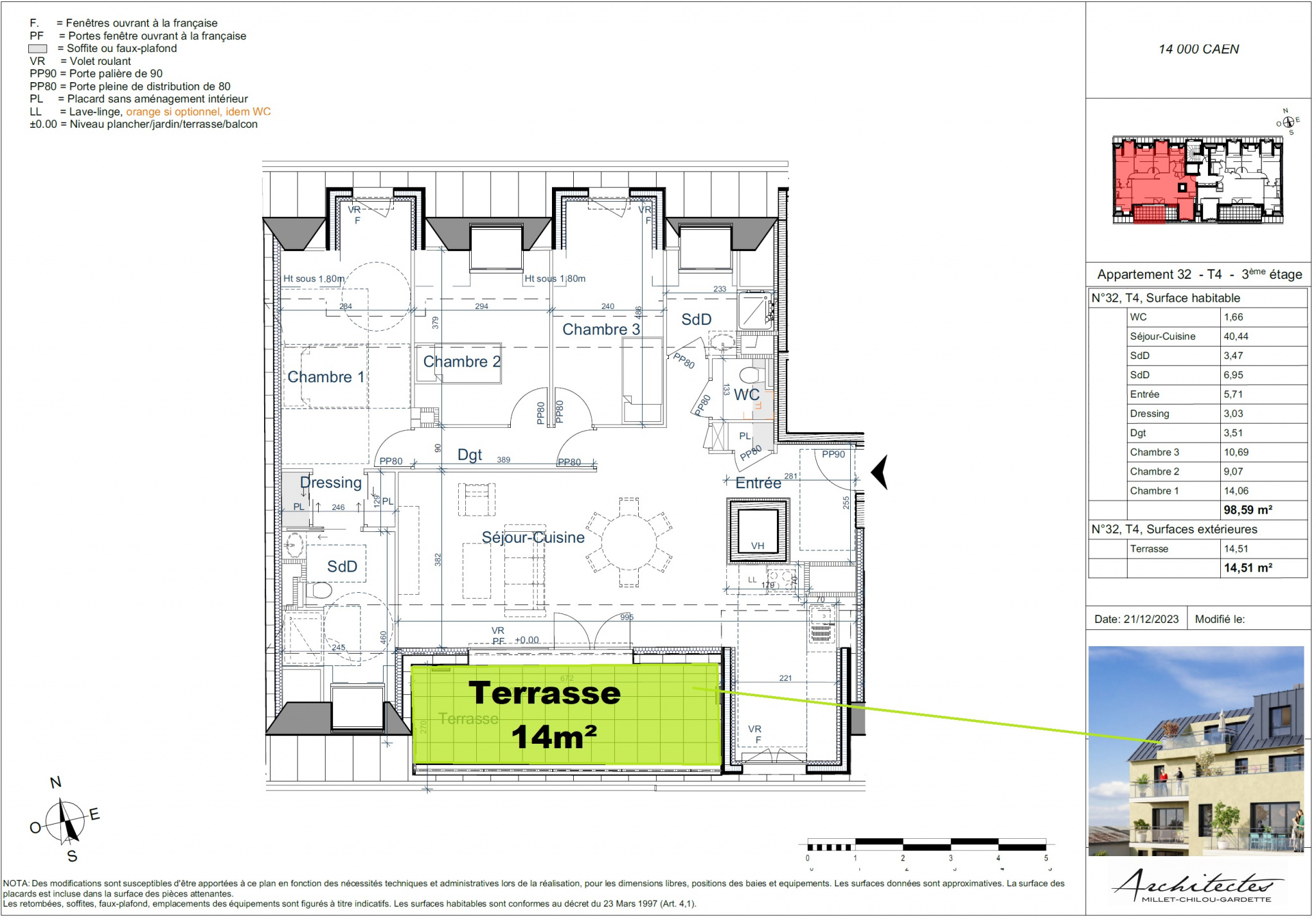 Appartement 5 pièces - 105m² - CAEN