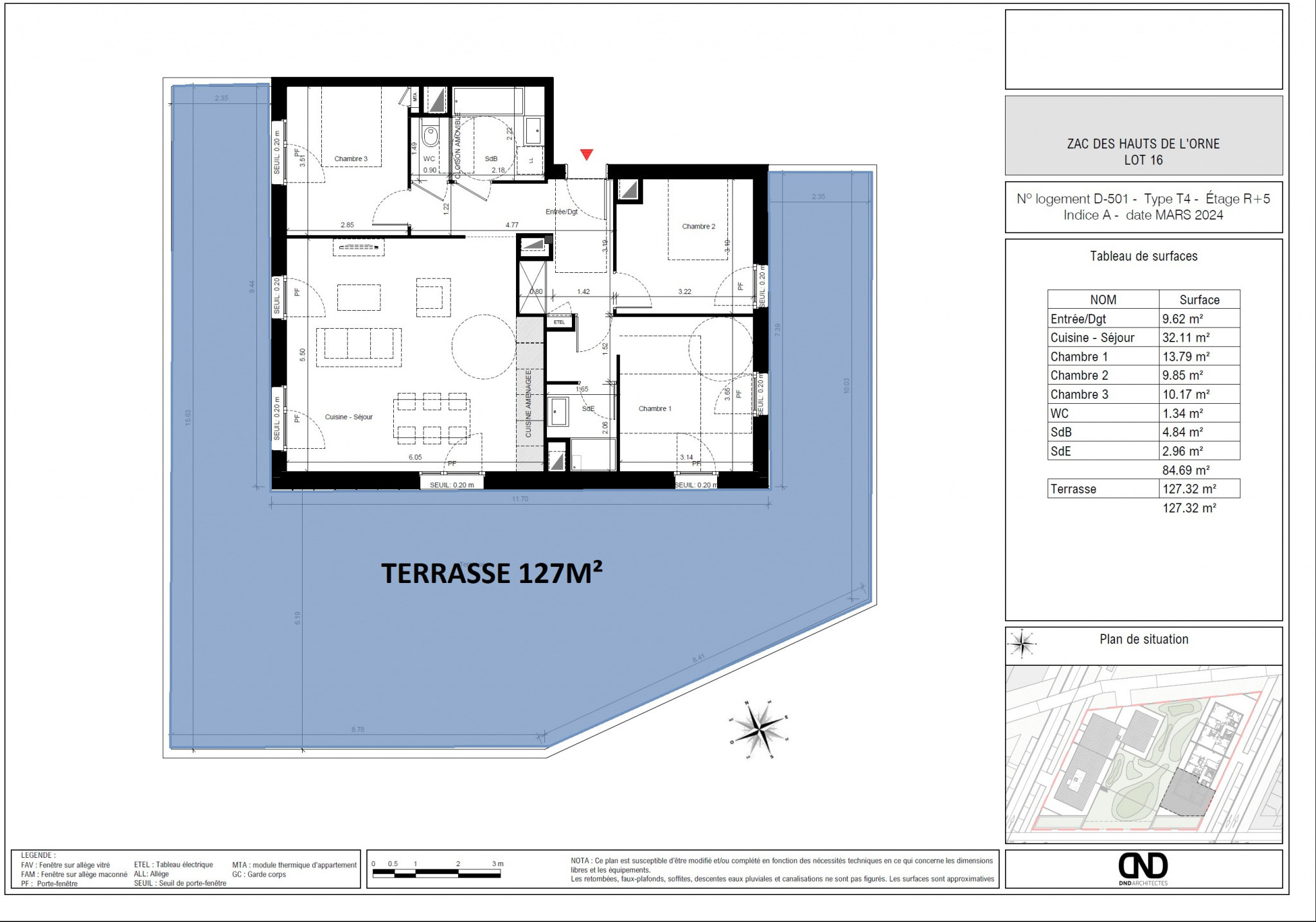 Appartement 4 pièces - 85m² - FLEURY SUR ORNE