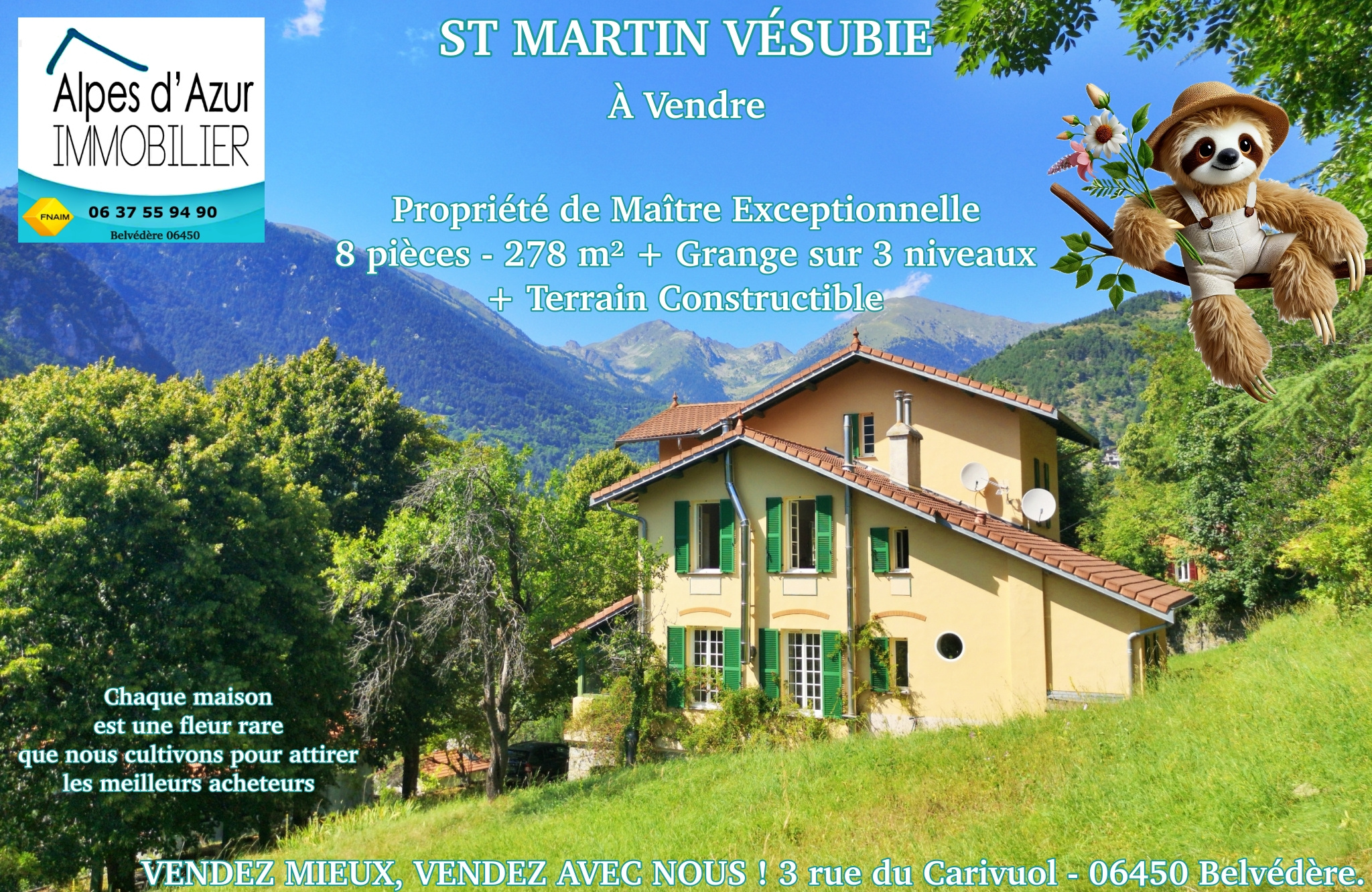 Maison 8 pièces - 278m² - ST MARTIN VESUBIE