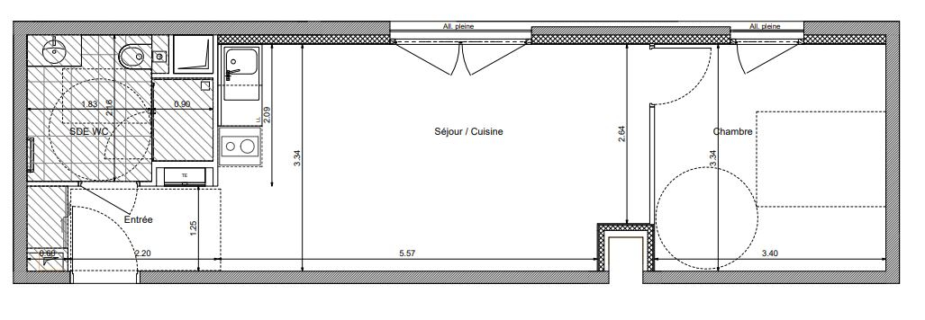 Appartement 2 pièces - 40m² - RENNES