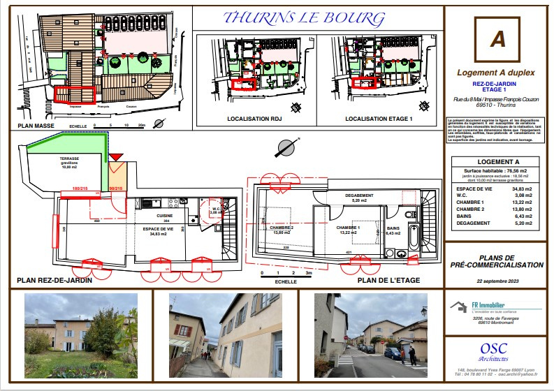 Appartement 3 pièces - 76m² - THURINS